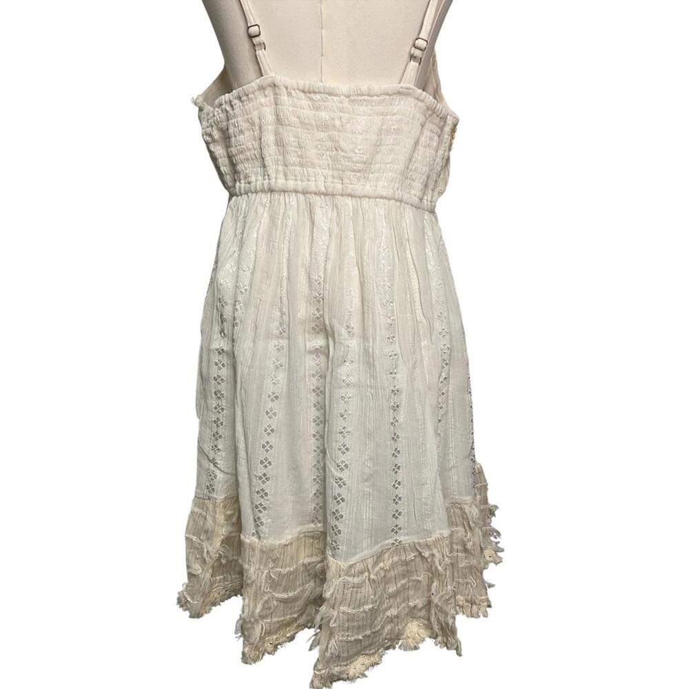 POL NIP Natural Boho Lace Tassel Dress w/ Lining Size Large 100% cotton A21 - Picture 8 of 9